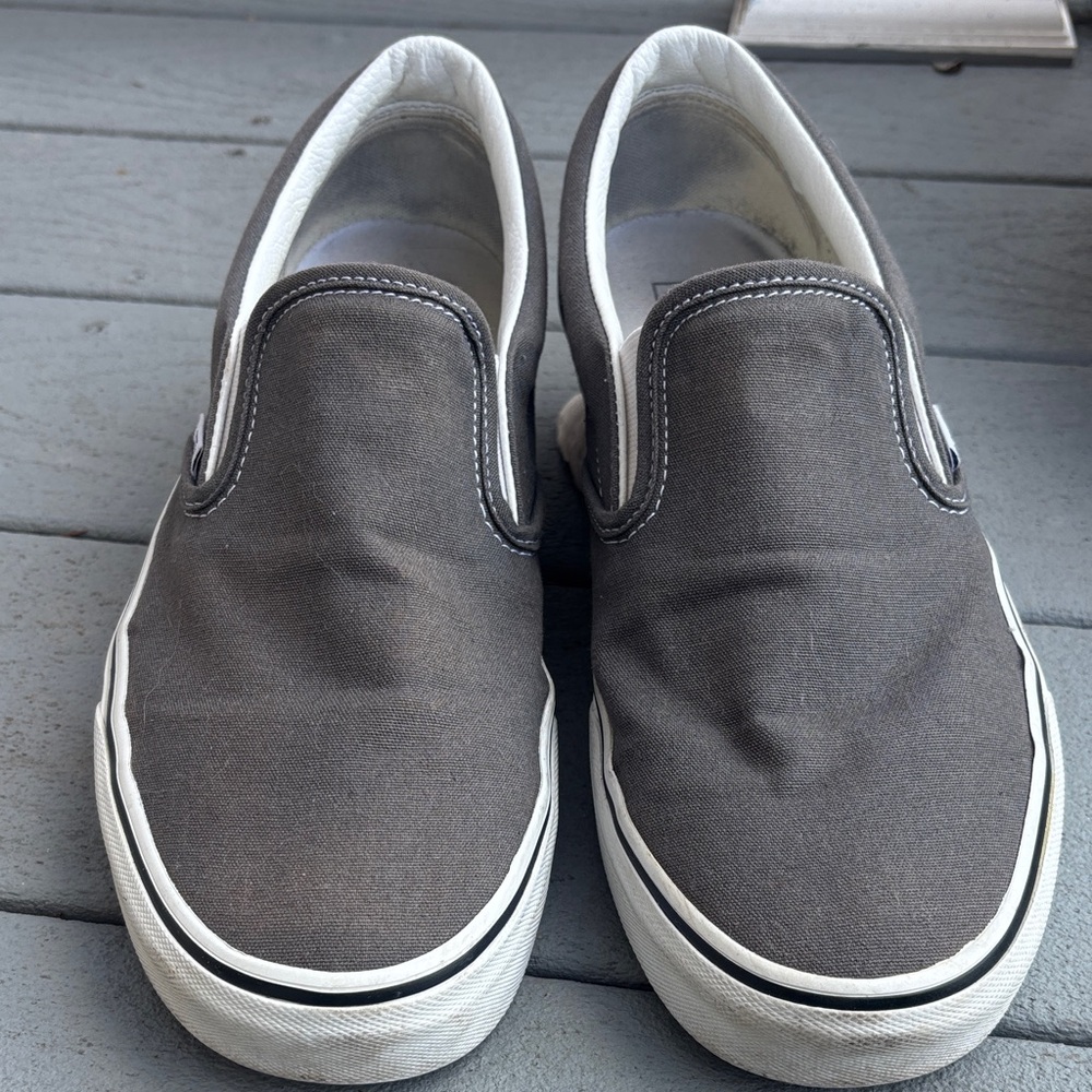 Vans Men's Slip-On Canvas Loafers in Charcoal
